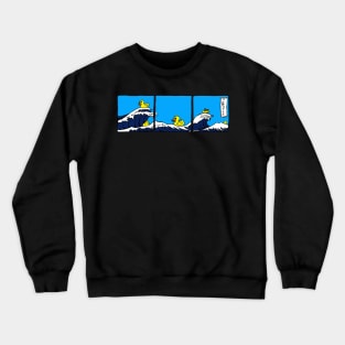 Rubber duckies in distress - based loosely on Hokusai I Crewneck Sweatshirt